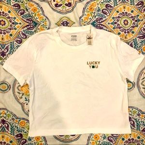 Victoria’s Secret PINK Lucky Y☘️U Crop Top